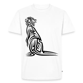 Meerkat Tribal Tattoo - Men's Premium Organic T-Shirt - white - Front - Nico (187cm)