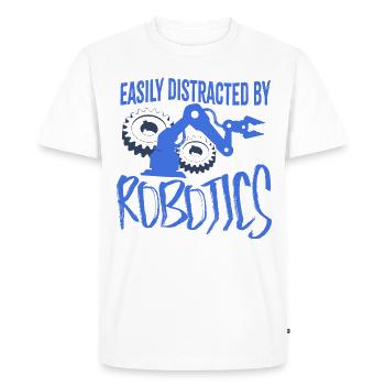 Facilement distrait par les robots électroniques - T-shirt Premium bio Homme - blanc - Devant - Nico (187cm)