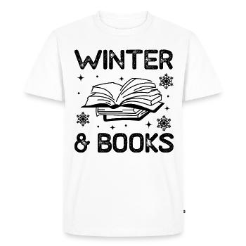 Winter and Reading Books Nature Winter Season - Men's Premium Organic T-Shirt - white - Front - Nico (187cm)