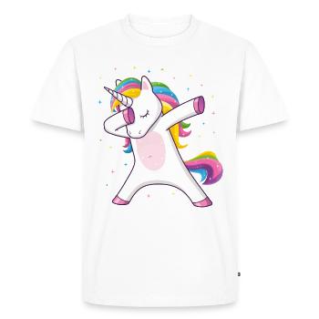 Dabbing Licorne Idée cadeau Dabbing Unicorn - T-shirt Premium bio Homme - blanc - Devant - Nico (187cm)