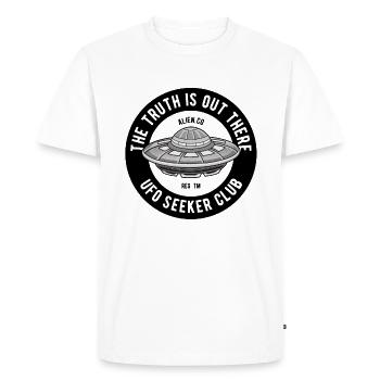UFO Science Fiction - T-shirt Premium bio Homme - blanc - Devant - Nico (187cm)