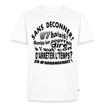 87 ans / anniversaire 87 ans / vintage - T-shirt Premium bio Homme - blanc - Devant - Nico (187cm)