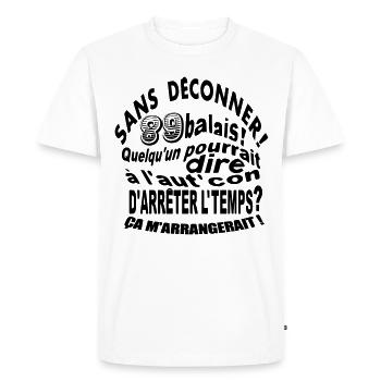 89 ans / anniversaire 89 ans / vintage - T-shirt Premium bio Homme - blanc - Devant - Nico (187cm)