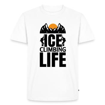Grimpeurs sur glace Athlètes d’escalade sur glace Escalade sur glace - T-shirt Premium bio Homme - blanc - Devant - Nico (187cm)