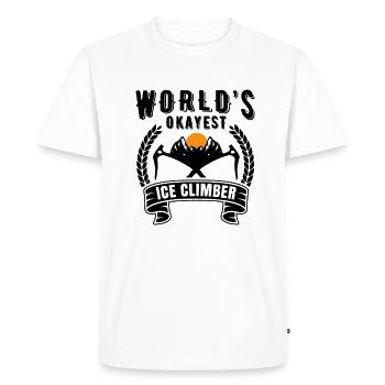 Grimpeurs sur glace Athlètes d’escalade sur glace Escalade sur glace - T-shirt Premium bio Homme - blanc - Devant - Nico (187cm)
