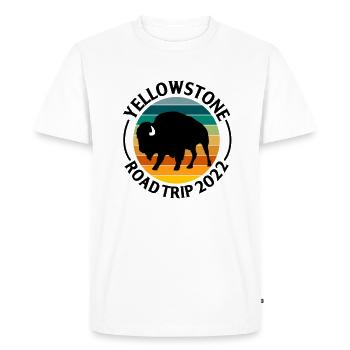 Parc national Bison Buffalo Yellowstone - T-shirt Premium bio Homme - blanc - Devant - Nico (187cm)