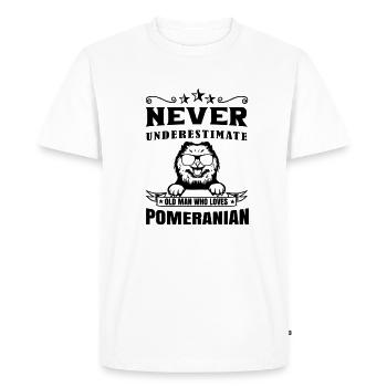 Spitz Pomeranian Zwergspitz Dog - Men's Premium Organic T-Shirt - white - Front - Nico (187cm)