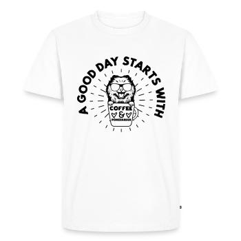 Spitz Pomeranian Zwergspitz Dog - Men's Premium Organic T-Shirt - white - Front - Nico (187cm)