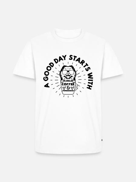 Spitz Pomeranian Zwergspitz Dog - Men's Premium Organic T-Shirt - white