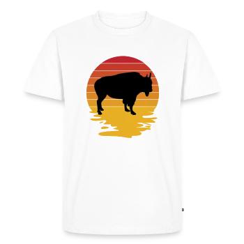Bison Buffalo Water Parc national Buffalo - T-shirt Premium bio Homme - blanc - Devant - Nico (187cm)