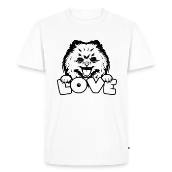 Spitz Pomeranian Zwergspitz Dog - Men's Premium Organic T-Shirt - white - Front - Nico (187cm)