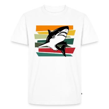 requin, grand requin blanc, requins, mégalodon, requin, requin marteau - T-shirt Premium bio Homme - blanc - Devant - Nico (187cm)