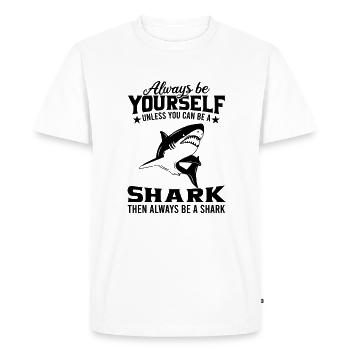 Requin Grand Requin Blanc Requin Mégalodon Requin Marteau Requin - T-shirt Premium bio Homme - blanc - Devant - Nico (187cm)