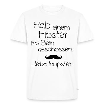 Hipster hopster - T-shirt Premium bio Homme - blanc - Devant - Nico (187cm)