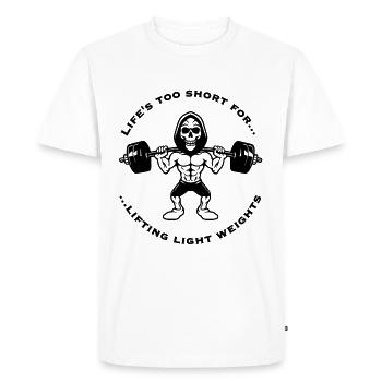 Gym Statement Soulever des poids lourds - T-shirt Premium bio Homme - blanc - Devant - Nico (187cm)