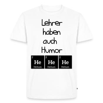 Cadeau périodique d'hélium de professeur d'humour - T-shirt Premium bio Homme - blanc - Devant - Nico (187cm)