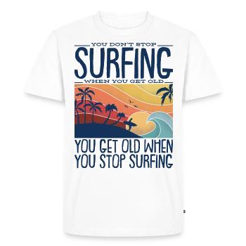 Surf surfeur surfeur fille surf bus planche de surf - T-shirt Premium bio Homme - blanc - Devant - Nico (187cm)