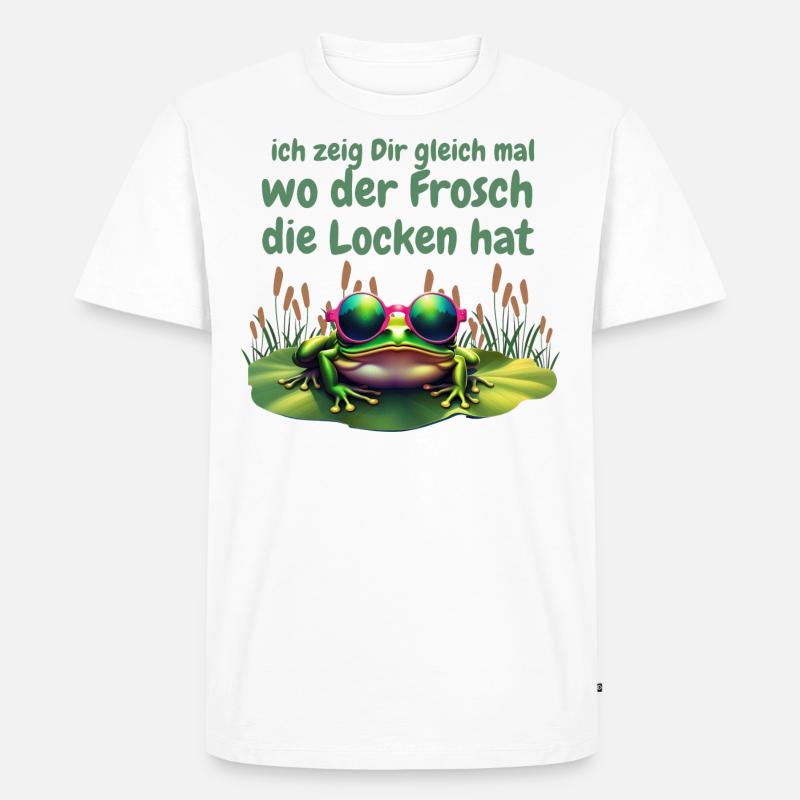 frosch locken - Männer Premium Bio T-Shirt - Weiß