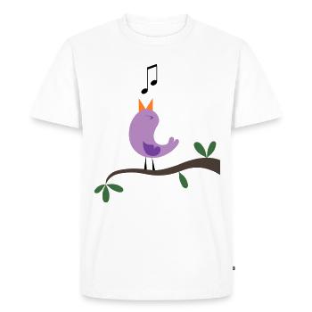 Oiseau chanteur - T-shirt Premium bio Homme - blanc - Devant - Nico (187cm)
