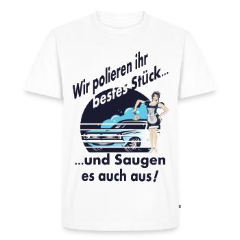 Blanchisserie de voiture - T-shirt Premium bio Homme - blanc - Devant - Nico (187cm)