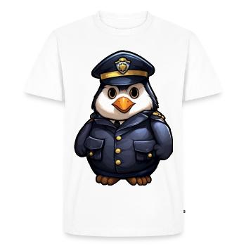 Penguin Policewoman - Men's Premium Organic T-Shirt - white - Front - Nico (187cm)