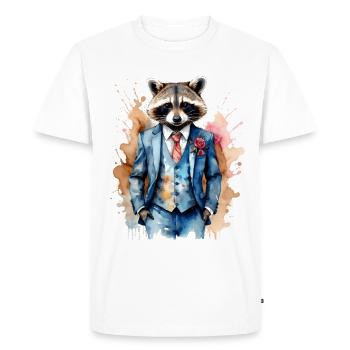 Costume de raton laveur Imprimé de conception animale colorée - T-shirt Premium bio Homme - blanc - Devant - Nico (187cm)