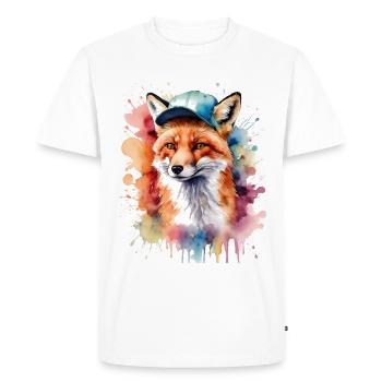 Casquette Fox Snapback Cool Animal Design Print - T-shirt Premium bio Homme - blanc - Devant - Nico (187cm)