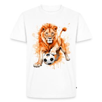 Lion Football Coloré Hollande Pays-Bas Design Print - T-shirt Premium bio Homme - blanc - Devant - Nico (187cm)