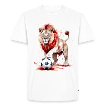 Lion Football Coloré Suisse Animal Design Imprimer - T-shirt Premium bio Homme - blanc - Devant - Nico (187cm)