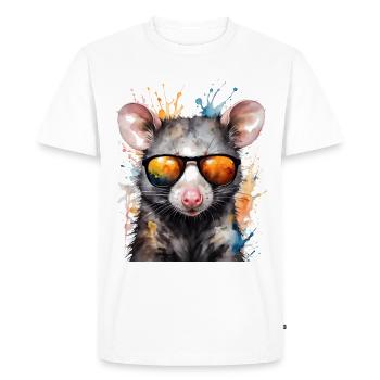 Lunettes de soleil Opossum Imprimé de design animalier coloré - T-shirt Premium bio Homme - blanc - Devant - Nico (187cm)