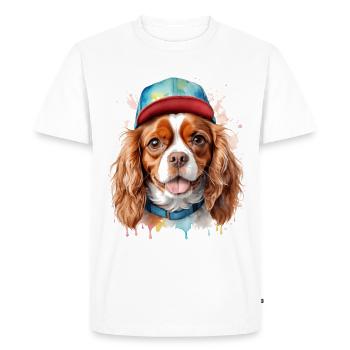 Cavalier King Charles Spaniel Snapback Cap Dog - Men's Premium Organic T-Shirt - white - Front - Nico (187cm)