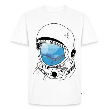 Une baleine dans les étoiles (noir) - T-shirt Premium bio Homme - blanc - Devant - Nico (187cm)