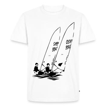 ILCA Dériveurs laser à voile dans la régate - T-shirt Premium bio Homme - blanc - Devant - Nico (187cm)