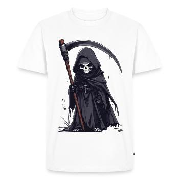 Faucheuse en robe noire - T-shirt Premium bio Homme - blanc - Devant - Nico (187cm)