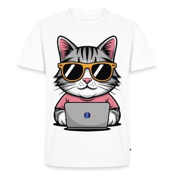 Cats_office - T-shirt Premium bio Homme - blanc - Devant - Nico (187cm)