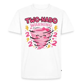 Avertissement à deux nado : 2e anniversaire design - T-shirt Premium bio Homme - blanc - Devant - Nico (187cm)