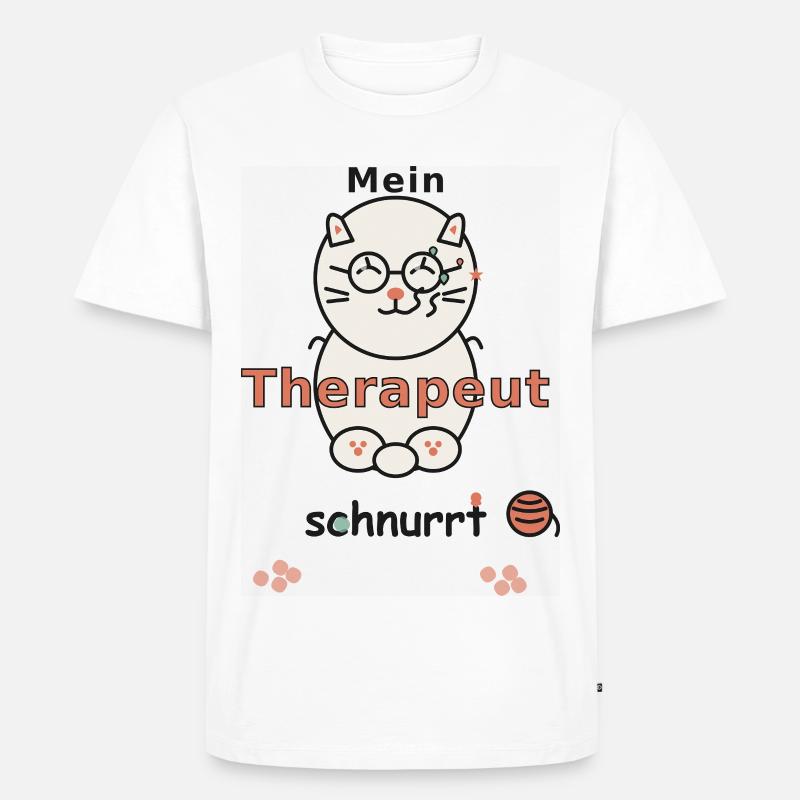 MEIN THERAPEUT SCHNURRT - Männer Premium Bio T-Shirt - Weiß