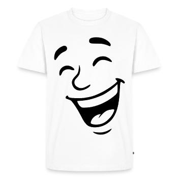 Visage rieur - T-shirt Premium bio Homme - blanc - Devant - Nico (187cm)