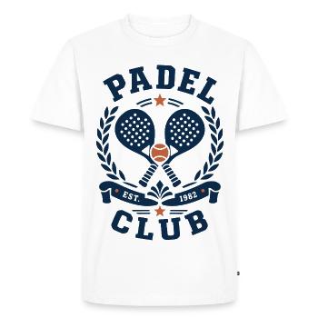 Padel Club Vintage - T-shirt Premium bio Homme - blanc - Devant - Nico (187cm)