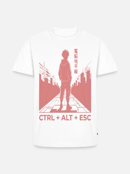 Ctrl Alt Escape Streetwear Silhouette - Männer Premium Bio T-Shirt - Weiß