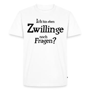 Sternzeichen Zwillinge - Männer Premium Bio T-Shirt - Weiß - Vorne - Nico (187cm)