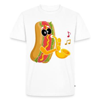 Saxophoniste Saxophone Wurst Musicien - T-shirt Premium bio Homme - blanc - Devant - Nico (187cm)