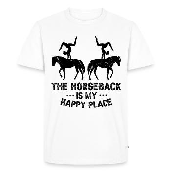 Conception acrobatique de voûte et cheval équestre - T-shirt Premium bio Homme - blanc - Devant - Nico (187cm)