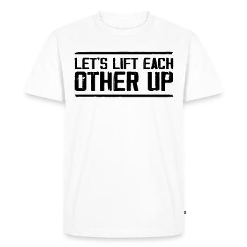 Let's Lift Each Other Up Positive Workout Gym - T-shirt Premium bio Homme - blanc - Devant - Nico (187cm)