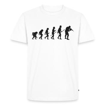 Évolution Militaire - T-shirt Premium bio Homme - blanc - Devant - Nico (187cm)