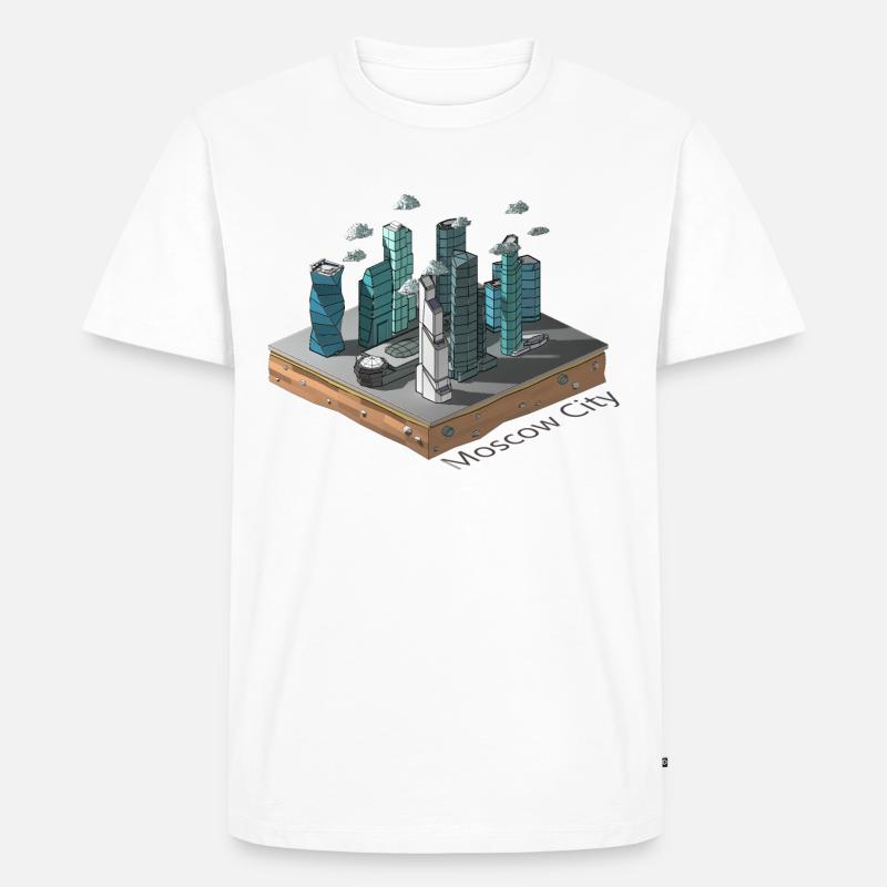 Geometrisches Low-Poly - Männer Premium Bio T-Shirt - Weiß