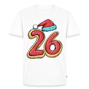 26 Numéro Noël - T-shirt Premium bio Homme - blanc - Devant - Nico (187cm)