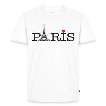 Paris Love - Men's Premium Organic T-Shirt - white - Front - Nico (187cm)
