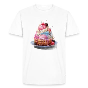 Ice Cream - Men's Premium Organic T-Shirt - white - Front - Nico (187cm)
