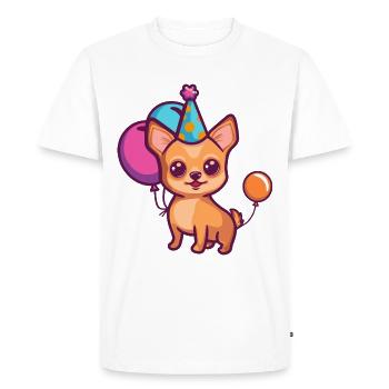 Bande dessinée d’anniversaire de chiens chihuahua - T-shirt Premium bio Homme - blanc - Devant - Nico (187cm)